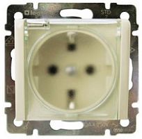 Розетка с заземлением без рамки Legrand Valena 1-м. крышка шторки IP44 слоновая кость картинка